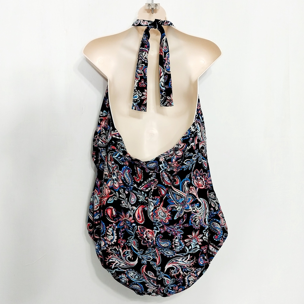 🔵BOGO FREE🔵 Time and Tru Swimsuit One Piece Paisley Halter Sz 3X - Picture 4 of 6